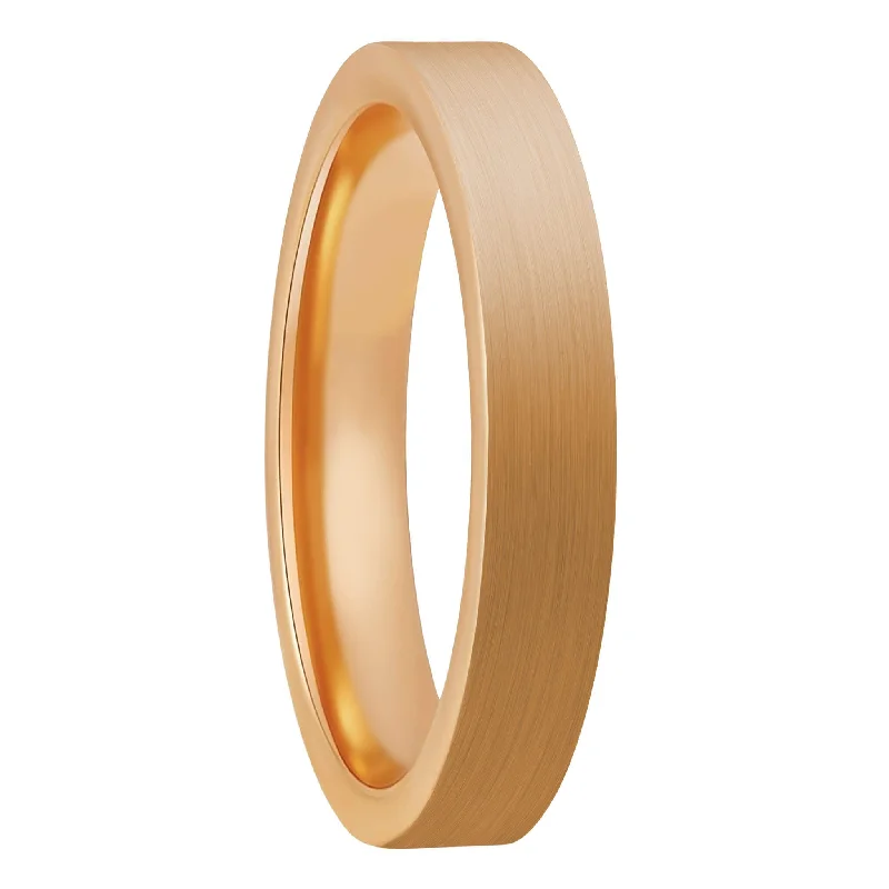 Best Hunt Rings-Brushed Rose Gold Tungsten Women's Wedding Band