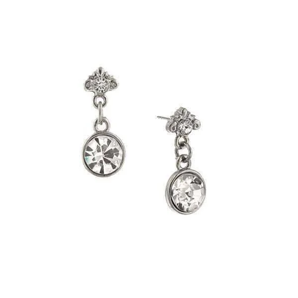 Earrings For Hair Ties-1928 Jewelry Petite Crystal Post Drop Earrings