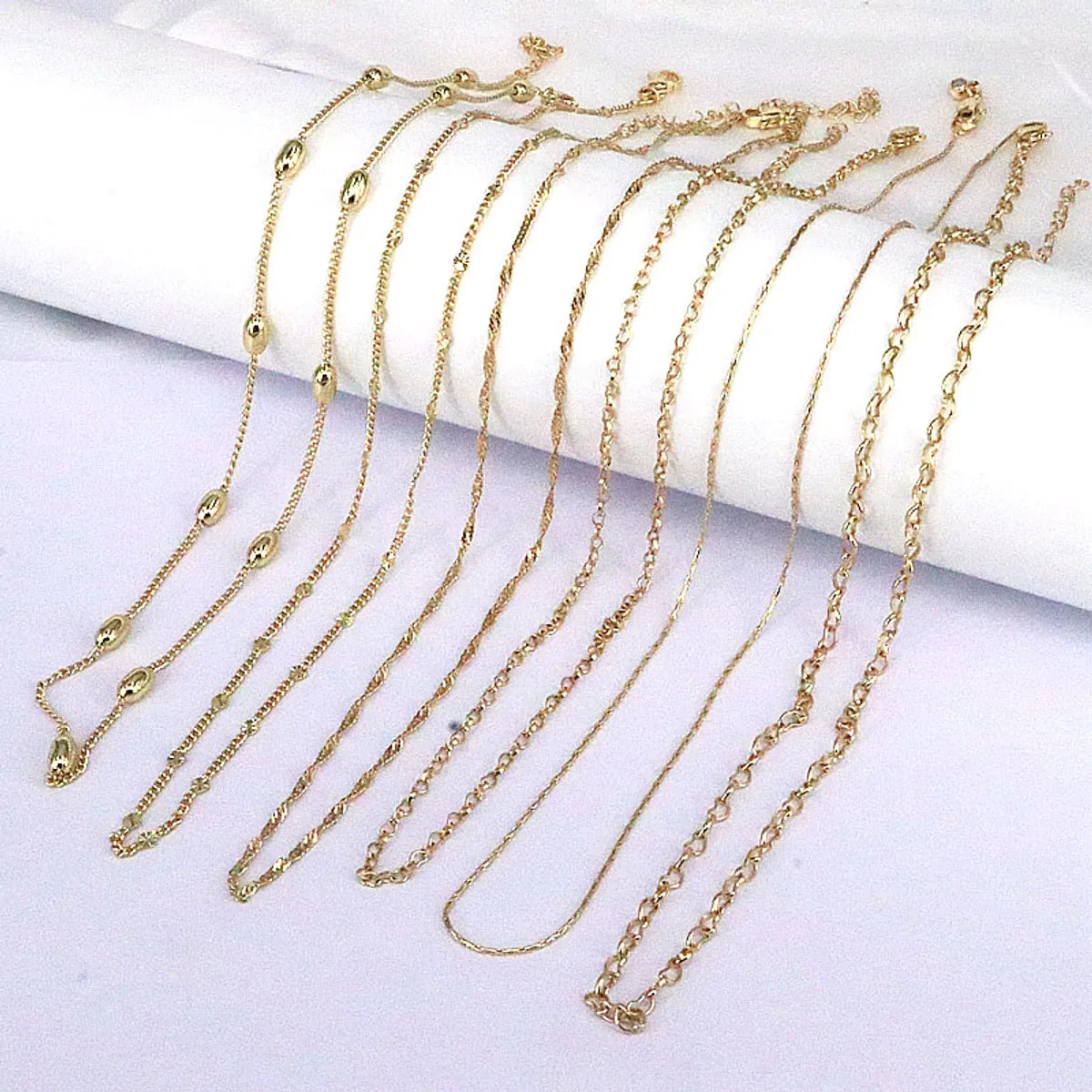 Necklaces Save Deals-Simple Style Solid Color Copper Gold Plated Necklace In Bulk