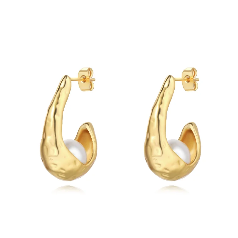 Earrings For Harsh Weather-Alani Pearl Hoop