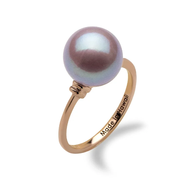 Rings Dimension Variety-Lilac Freshwater Pearl Ring in Rose Gold - 10-11mm