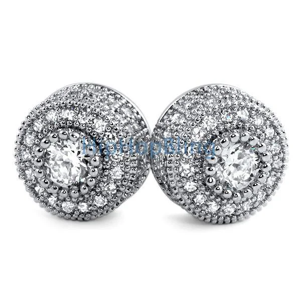 Earrings For Deep Shine-Mega 3D Cluster Bling Bling Earrings CZ