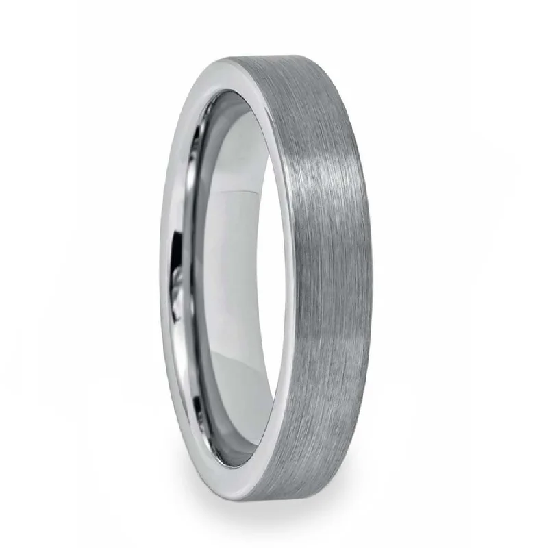 Crafted Rings For Originality-Brushed Matte Tungsten Women's Wedding Band