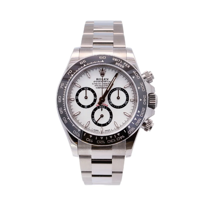 Watches For Dark Fits-Watches For Warm Outfits-Rolex Daytona 40mm White Dial Watch Ref# 126500LN