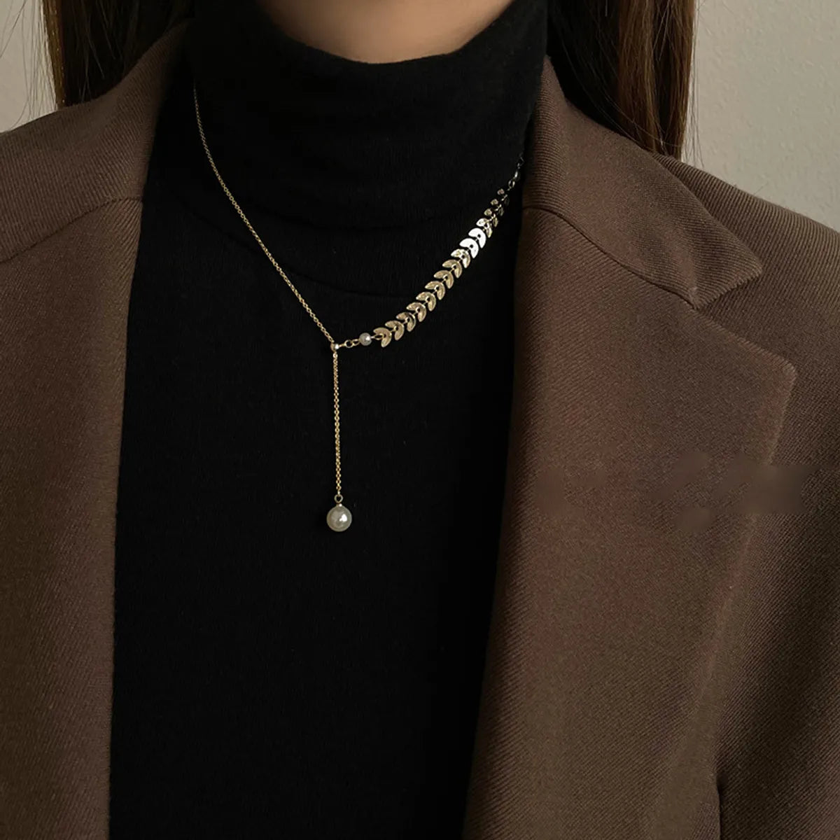 Necklaces For Hot Flair-Copper 18K Gold Plated Simple Style Streetwear Grain Pendant Necklace