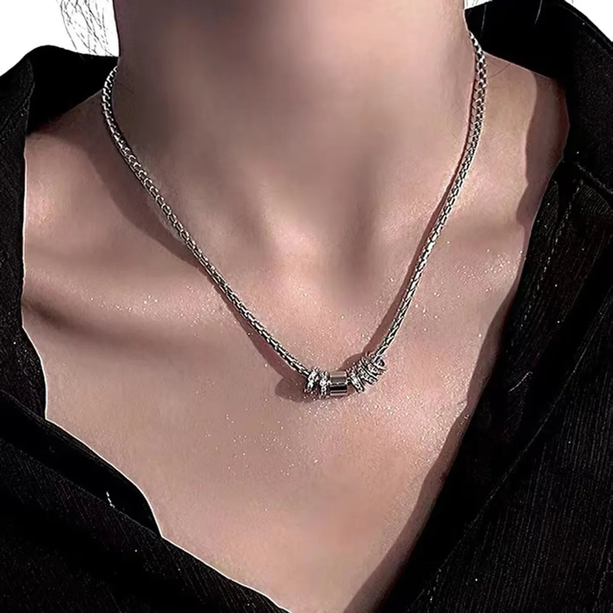 Necklaces Flash Guide-Titanium Steel Casual Simple Style Geometric Plating Inlay Rhinestones Necklace