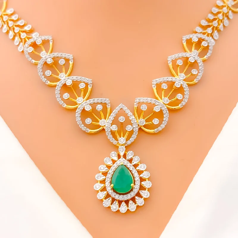 Necklaces With Spiral Designs-Exclusive Diamond Drop + 18k Gold Necklace Set