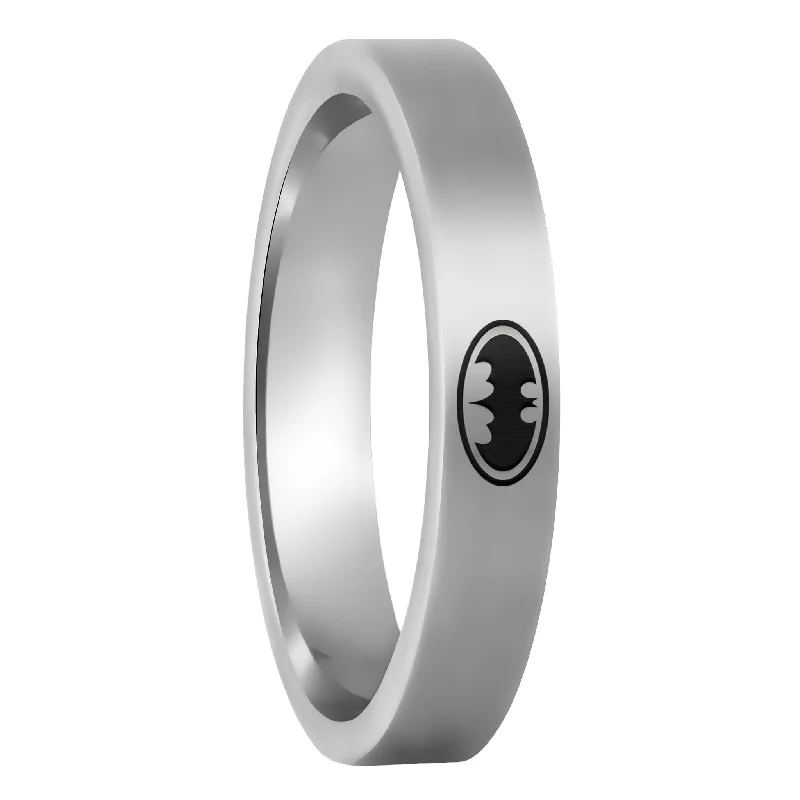 Rings With Vibrant Enamel-Batman Tungsten Women's Wedding Band