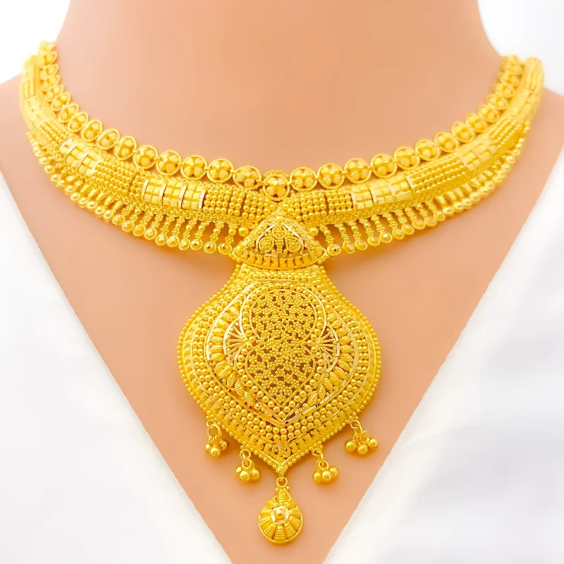 Necklaces Feel Guide-Refined Glamorous 22k Gold Necklace Set