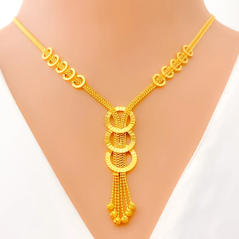 Necklaces For Lunch Glow-Shimmering Trendy 22K Gold Halo Necklace Set