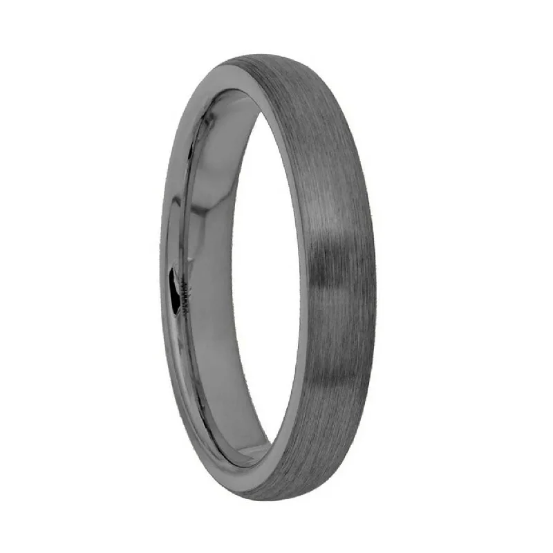 Rings With Brushed Look-Gunmetal Gray Tungsten Women's Wedding Band