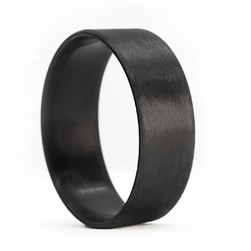 Rings For Subdued Tones-Lightweight Black Carbon Fiber Men's Wedding Band