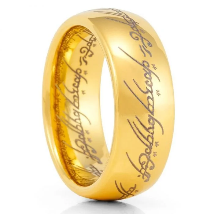 Rings Wear Protocols-Lord of the Rings Gold Tungsten Women's Wedding Band