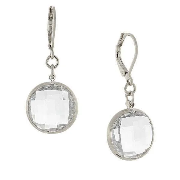 Earrings For Triple Sets-2028 Jewelry Clear Crystal Glass Drop Earrings