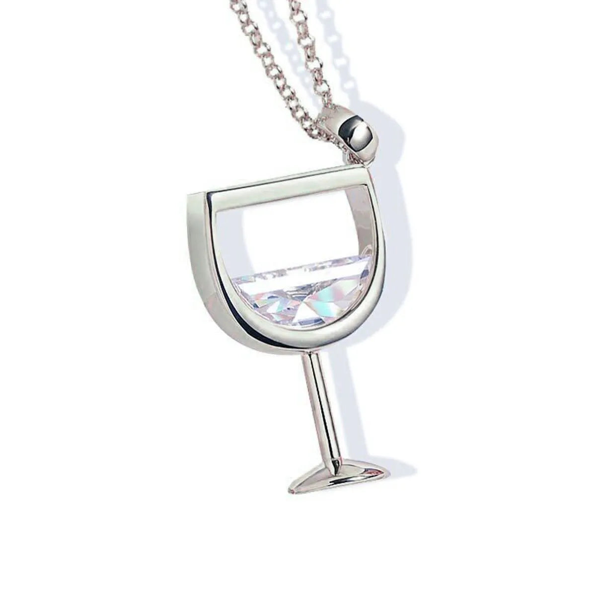 Silver Wine Glass Necklace