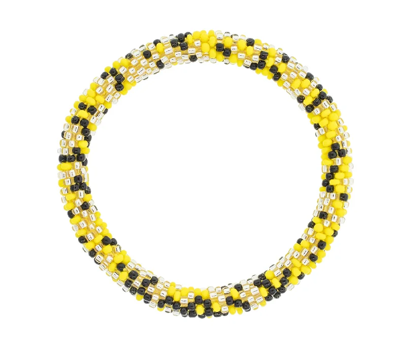 Bracelets For Early Teens-Game Day Roll-On® Bracelet <br> Black & Yellow Speckled