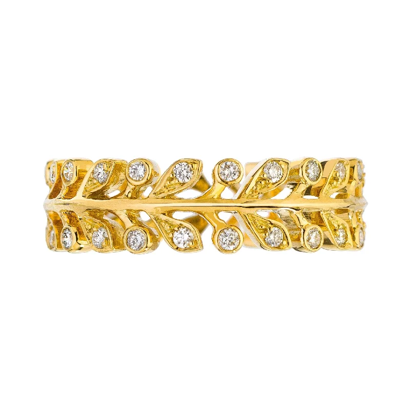 Rings For Tousled Waves-Laurel White Diamond Band