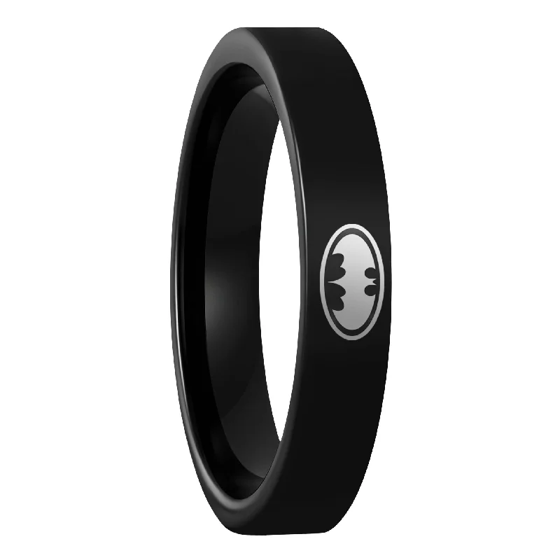 Rings With Ombre Effects-Batman Black Tungsten Women's Wedding Band