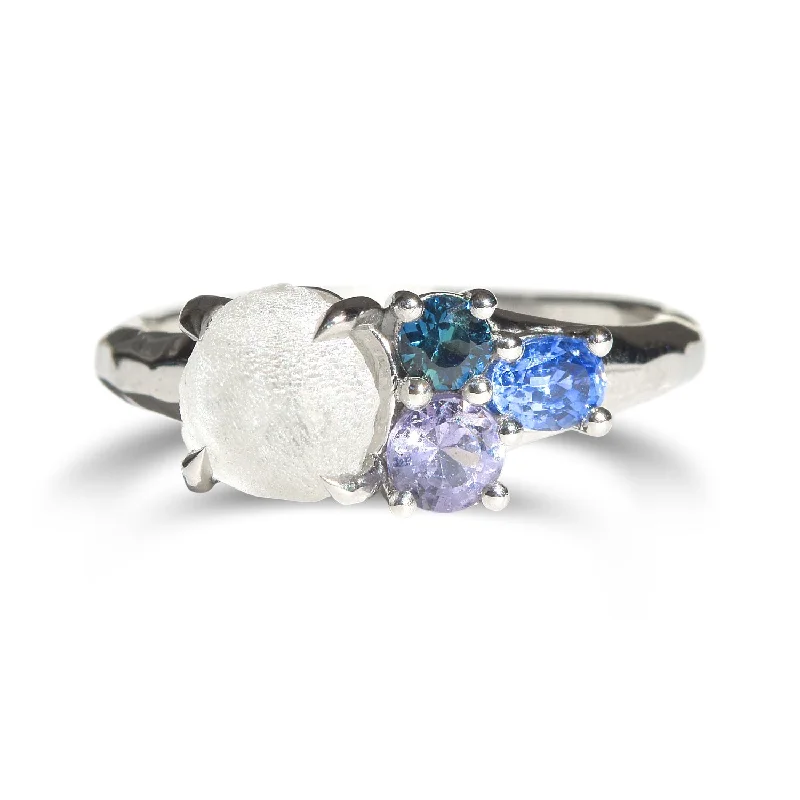 Rings For Unexpected Presents-Raziel ring - a customizable rough diamond and sapphire cluster engagement ring