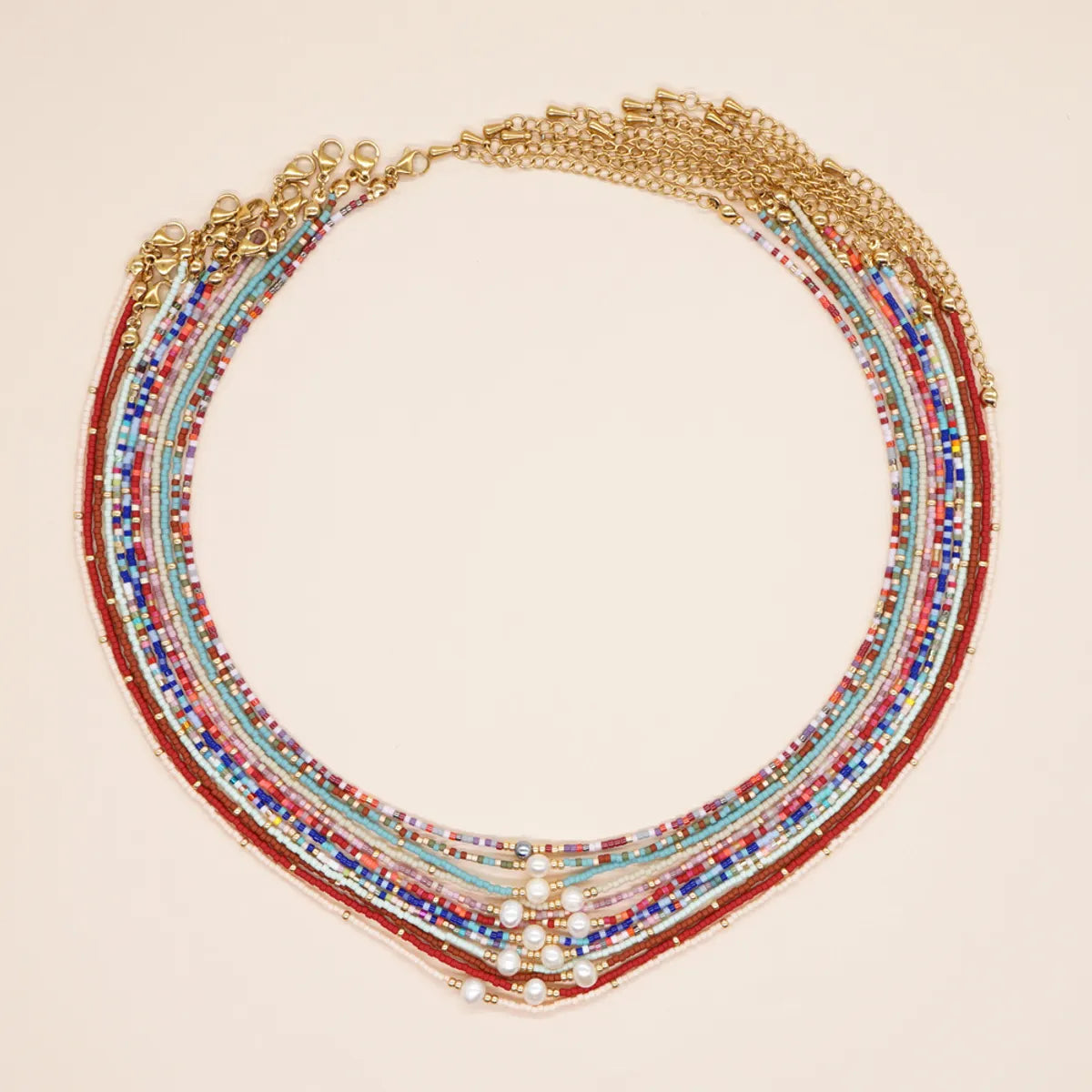 Necklaces For Grown Lives-Bohemian Multicolor Glass Beaded Plating Women's Necklace 1 Piece