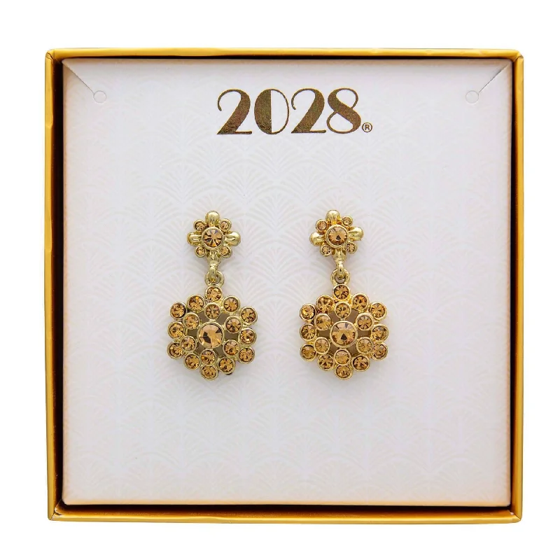 Earrings For Small Glow-2028 Jewelry Gold Tone Yellow Drop Earrings