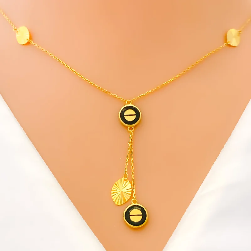 Necklaces For Dense Wear-Reflective Refined 21k Gold Necklace