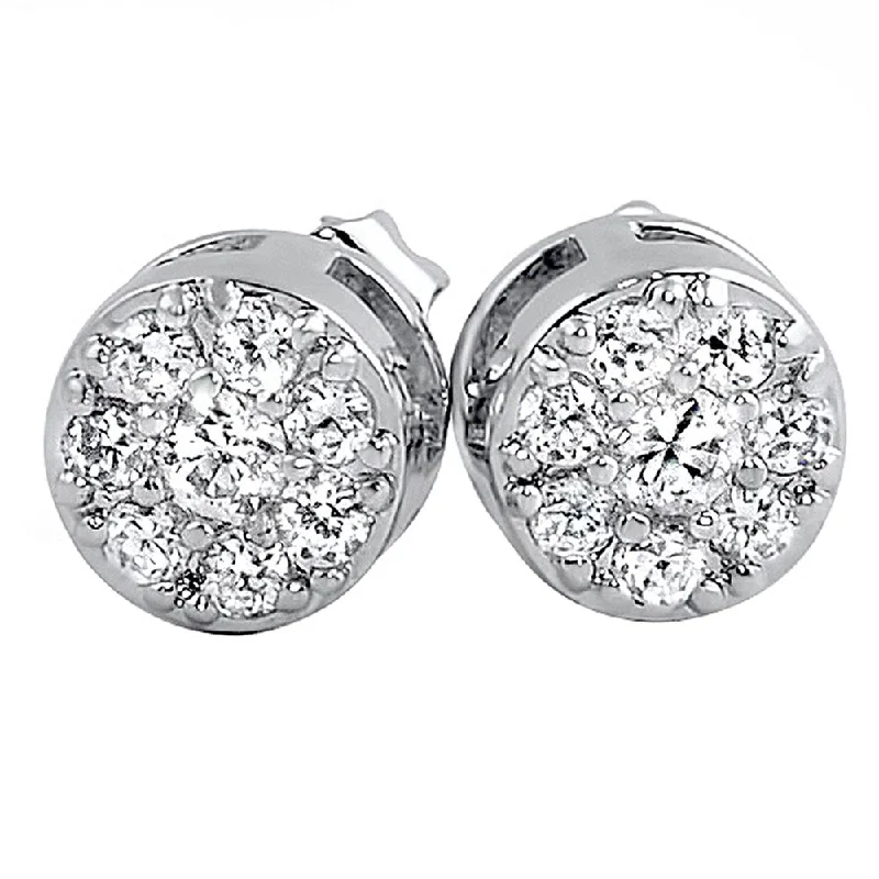 Fresh Earrings For Now-SM Circle Cluster VVS Moissanite Earrings .925 Sterling Silver