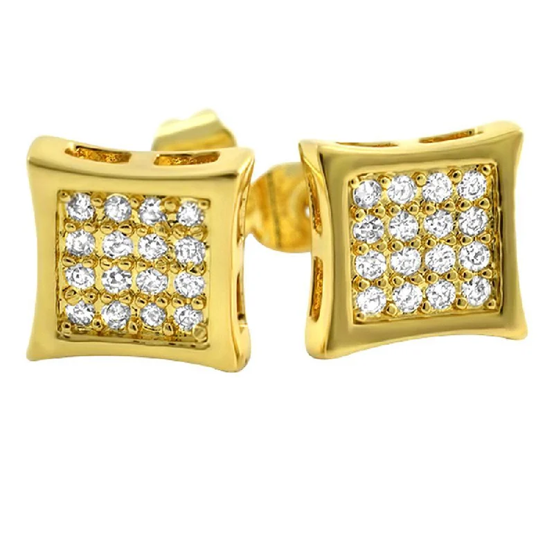 Earrings Use Hints-Kite 32 Stone CZ Gold Earrings