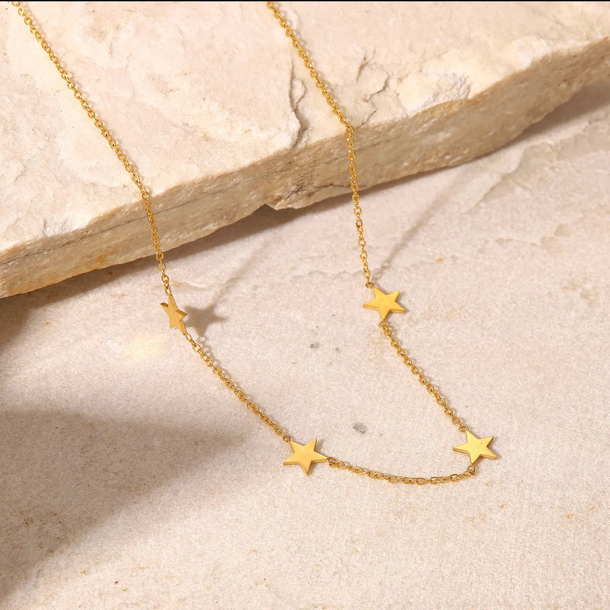 Necklaces For Wide Bands-Fashion Simple Star Fine Ball Bead Women's Stainless Steel Necklace