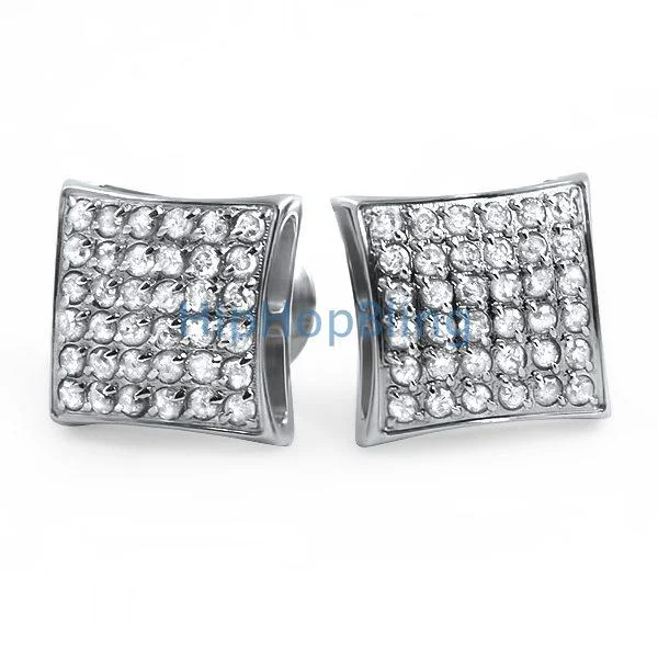 posh Earrings For Keepsakes-.72cttw Diamond Kite Earrings in Stainless Steel