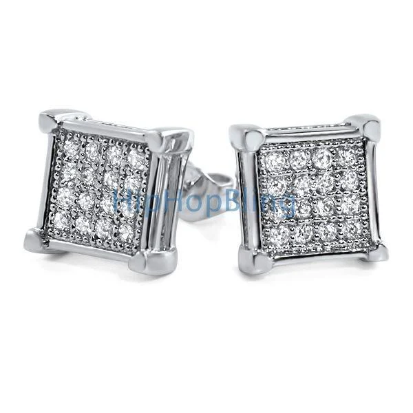 Earrings With Onyx Shine-Box Micro Pave CZ Bling Bling Earrings