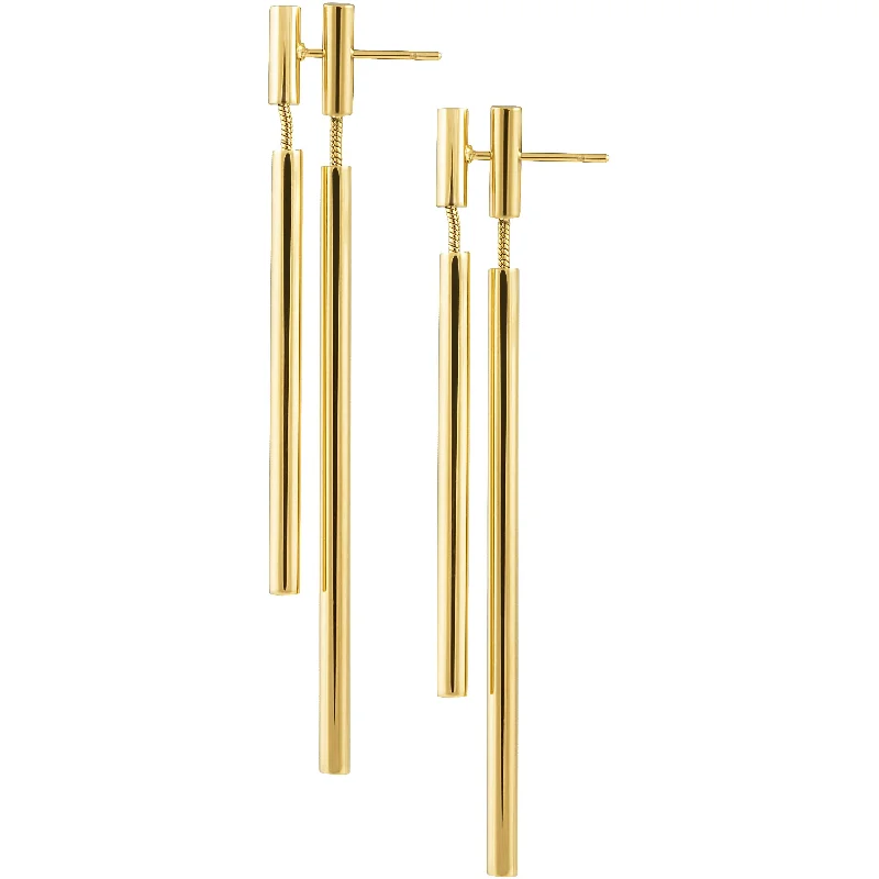 Earrings For Wide Necks-Double Bar Earring