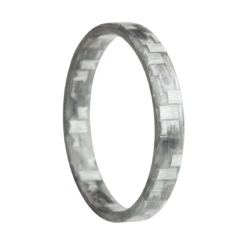 Best Gritty Rings-Extra Thin Stackable Aluminized Glass Fiber Wedding Band