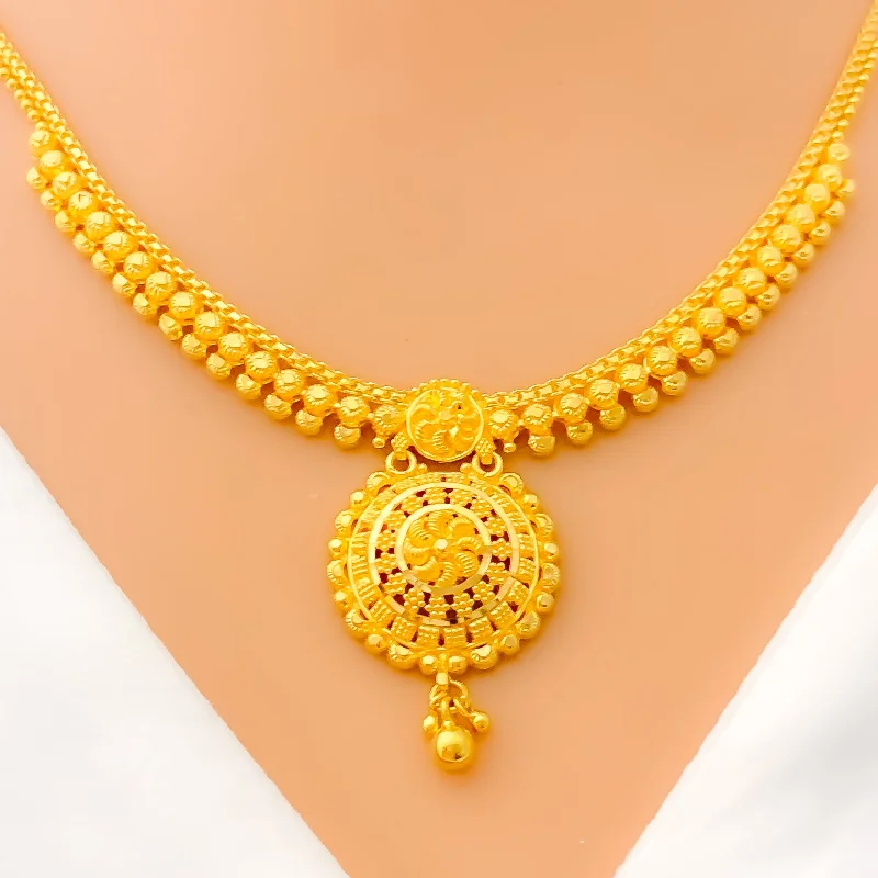 Necklaces For Neck Pros-Priceless Evergreen 22k Gold Necklace Set