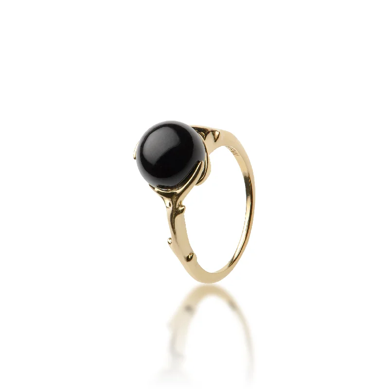 Rings Wear Insights-Heritage Black Coral Ring in Gold