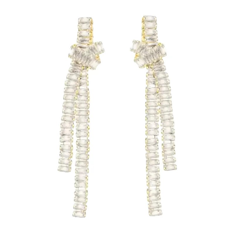 Earrings Gloss Routine-CZ Knot Statement Earring