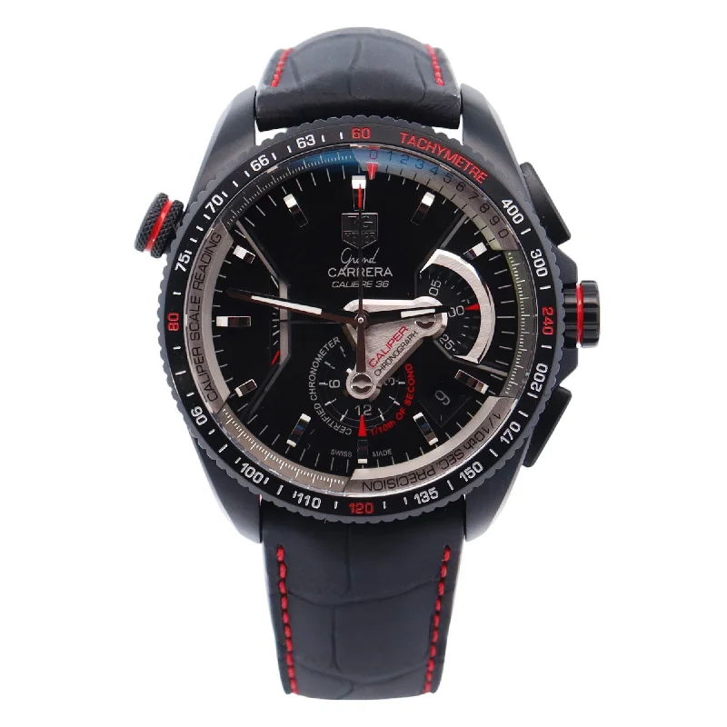 Watches Splash Resistance-Watches Water Resistance-Tag Heuer Carrera 43mm Black Dial Watch Ref# CAV5185.FC6257