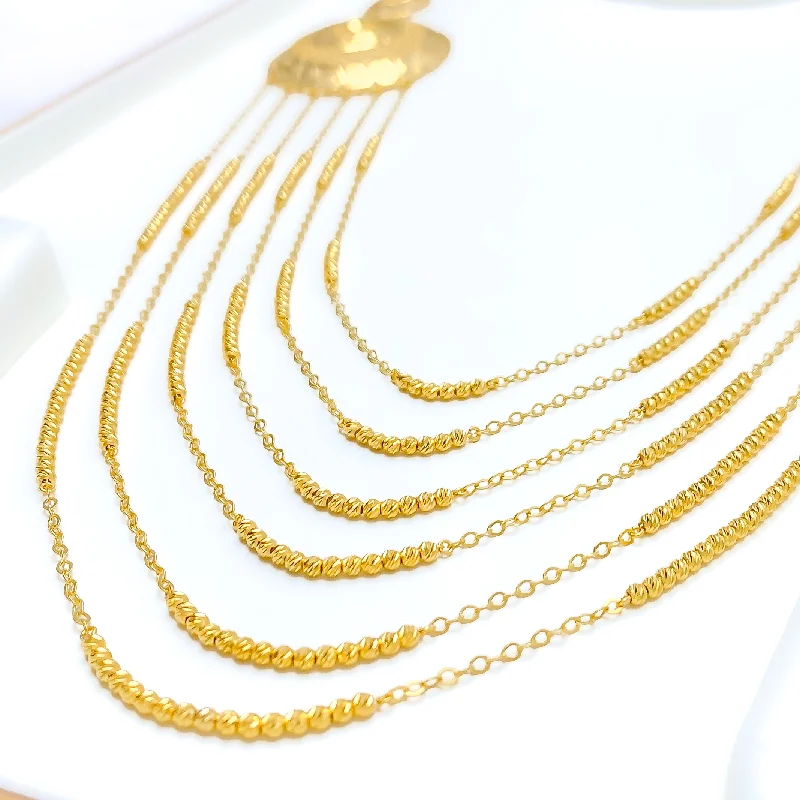 Necklaces For Old Flair-Opulent Palatial 21k Gold Long Necklace Set