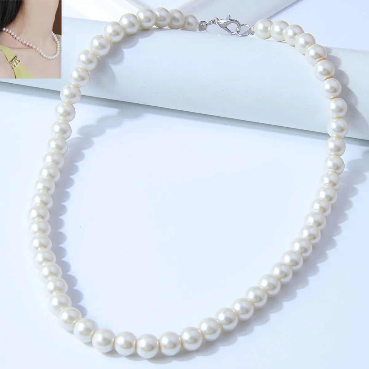 Necklaces For Loose Wear-8mm Fashion Simple Pearl Necklace