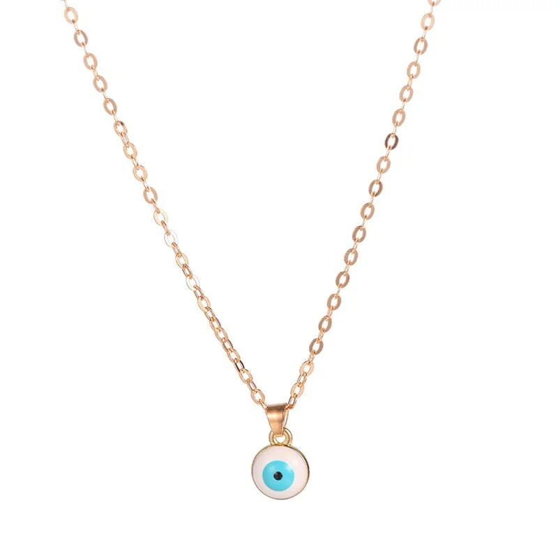 xz424-Bai White Eye Pendant Necklace