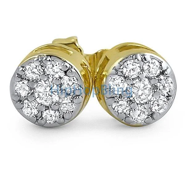 Best Deep Earrings-Gold Cluster CZ Bling Bling Earrings