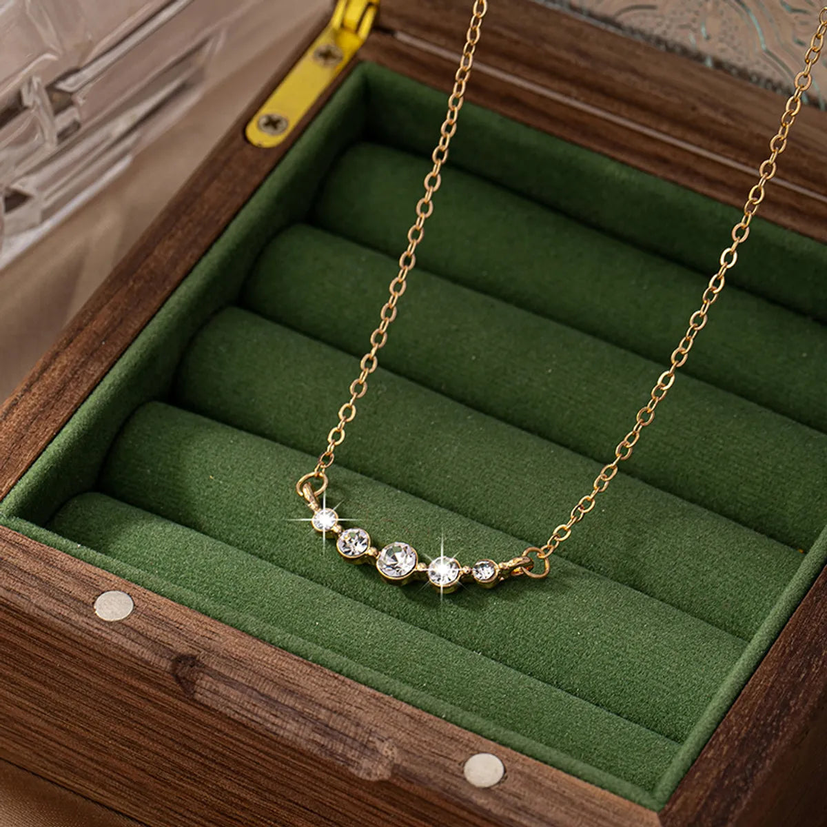 Eco Fit Necklaces-Simple Style Round Rhinestones Alloy Zinc Wholesale Necklace