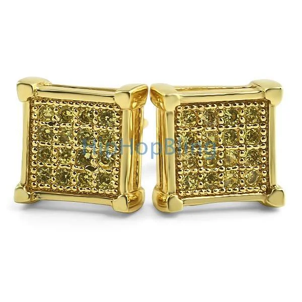 Earrings Craft Rating-Box CZ Hip Hop Lemonade Iced Out Earrings