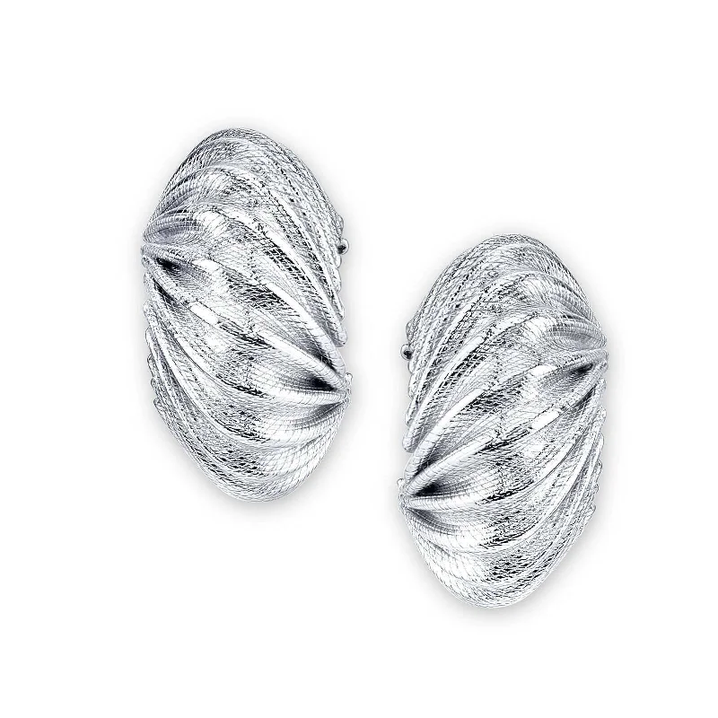 Earrings For Wet Glow-2028 Jewelry Silver Classic Corrugated Post Earrings