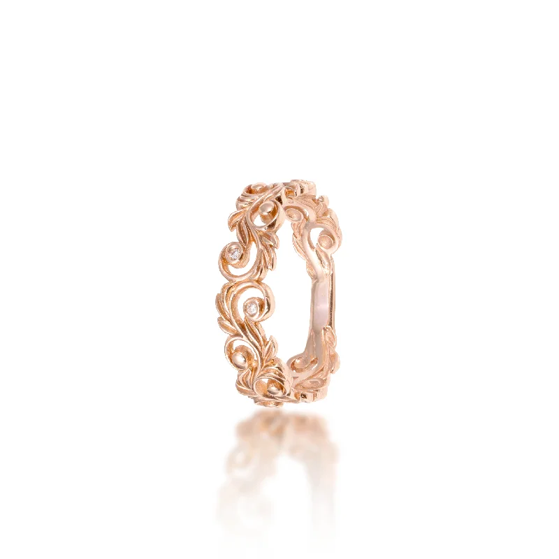 Best Graceful Rings-Living Heirloom Ring in Rose Gold with Diamonds - 6mm