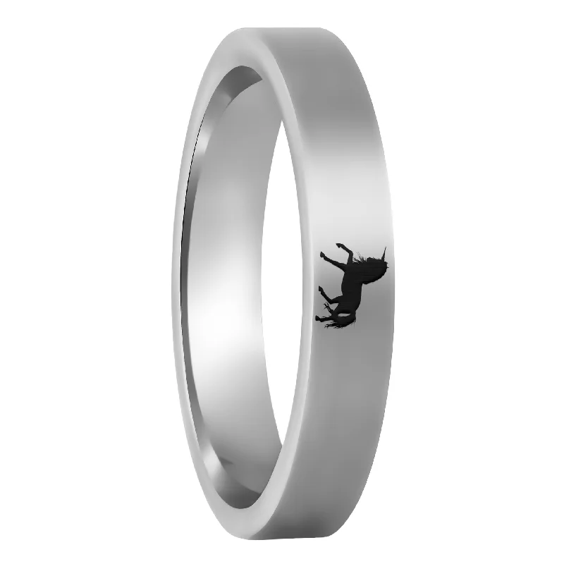 Polished Rings For Refinement-Unicorn Tungsten Women's Wedding Band