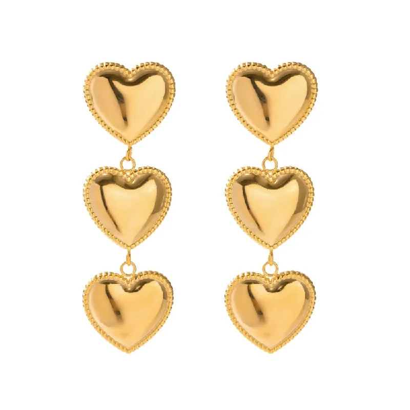 Clean Earrings For Charm-Frenchie Heart Drop Earring