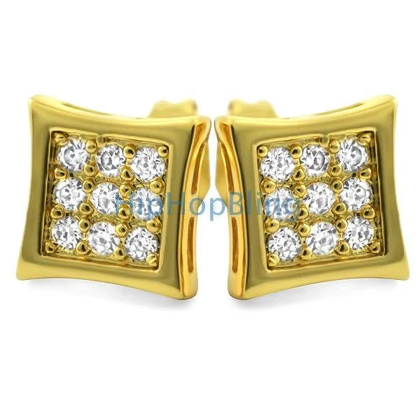 Still Earrings For Calm-Kite Small Gold CZ Micro Pave Bling Earrings