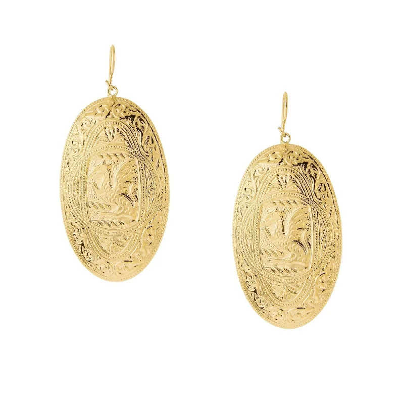 Earrings For Tight Groups-1928 Jewelry Gold-Tone Large Oval Drop Earrings