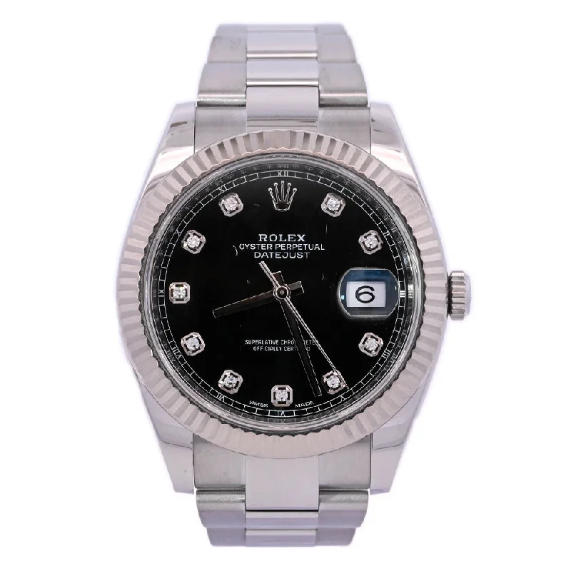 Best Posh Watches-Best Luxury Watches-Rolex Datejust 41mm Black Dial Watch Ref# 126334